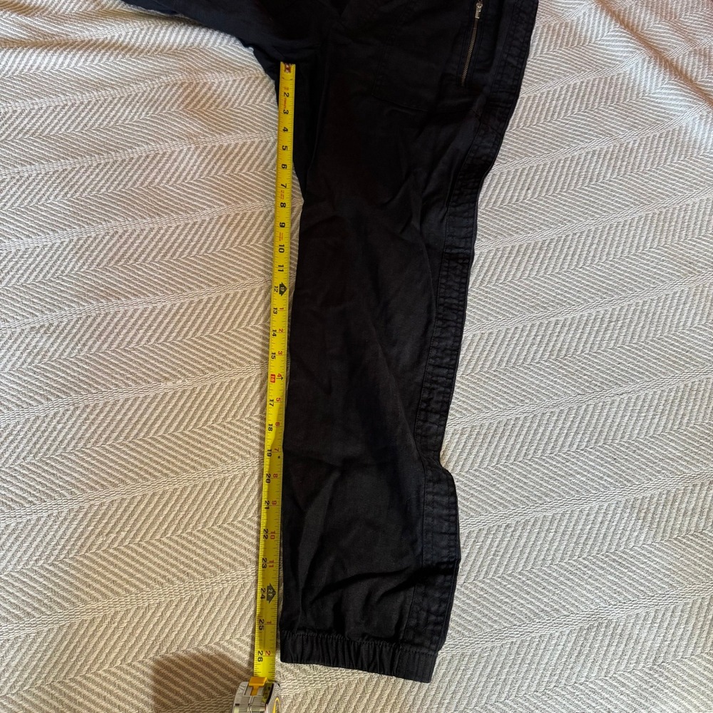 Athleta Cabo Linen Jogger Pants Black Drawstring Elastic Waist Zip Pockets 6 - Picture 10 of 10